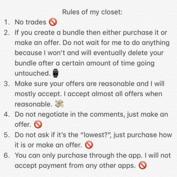 Meet The Posher/Closet Rules/Offer Guide - Picture 3 of 4